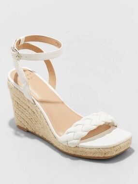 A New Day | Women's Joyce Wedge Heels | White Tweed | Size 6.5 | LNWT LNIB EUC